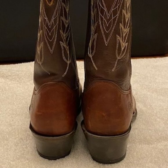 Double-H AG7 Work Western Men Sz 8 D Boot Leather Roper Cowboy Brown USA Made - Picture 4 of 7